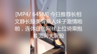 [MP4/ 645M] 今日推荐长相文静长腿美臀新人妹子激情啪啪，连体白色网袜上位骑乘抱着圆润大屁股