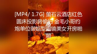 [MP4/ 1.7G] 萤石云酒店红色圆床投影房偷拍 金毛小哥约炮单位御姐型眼镜美女开房啪啪